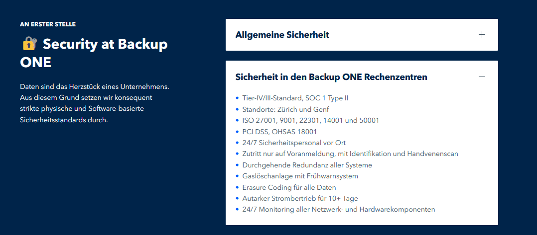 screenshot of Backup ONE